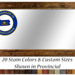 Herringbone Reclaimed Styled Wood Mirror, 20 Stain Colors & Custom Sizes, Shown in Provincial