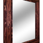 Herringbone Reclaimed Styled Wood Mirror, 20 Stain Colors & Custom Sizes, Shown in Red Mahogany 