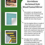 Herringbone Reclaimed Wood Mirror, 5 Sizes & 20 Paint Colors, Shown in Bright Ivory White