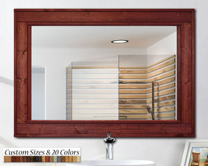 Herringbone Reclaimed Styled Wood Mirror, 20 Stain Colors & 5 Sizes by Lane of Lenore