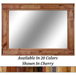 Herringbone Reclaimed Styled Wood Mirror, 5 Sizes & 20 Colors, Shown in Cherry