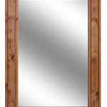 Herringbone Reclaimed Styled Wood Mirror, 5 Sizes & 20 Colors, Shown in Cherry