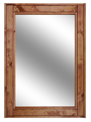 Herringbone Reclaimed Styled Wood Mirror, 5 Sizes & 20 Colors, Shown in Cherry