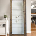 Herringbone Reclaimed Wood Framed Mirror, Shown in Weathered Oak