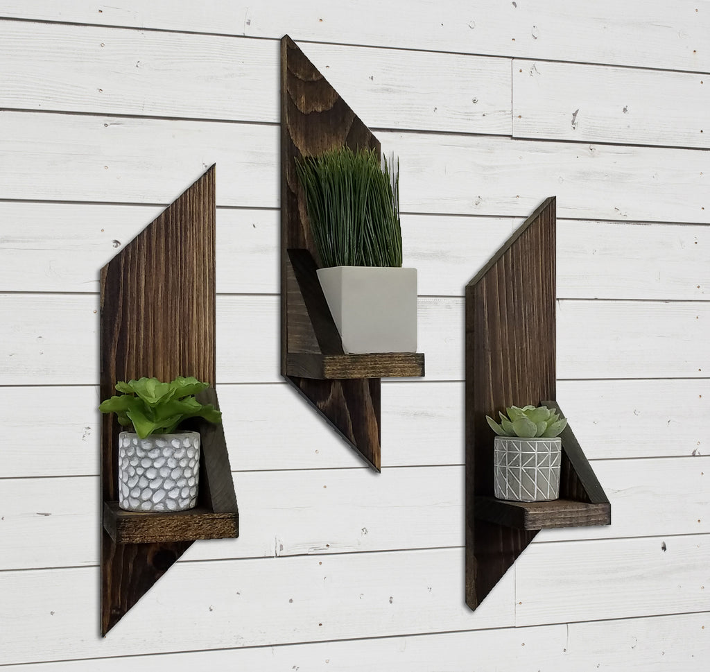 Ivy Brook Floating Shelf 3 Piece Set, 20 Stain Colors, Handmade by Renewed Decor & Storage