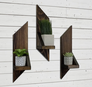 Ivy Brook Floating Shelf 3 Piece Set, 20 Stain Colors, Handmade by Renewed Decor & Storage