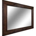 Herringbone Reclaimed Styled Wood Mirror, 20 Stain Colors & Custom Sizes, Shown in Jacobean