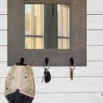 Lakewood Mirror with Hooks - 20 Stain Colors, Shown In Classic Gray