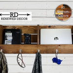 Union Barn Large Double Wall Bin Organizer with Hooks, Key Hook, Mail Holder - Renewed Decor & Storage