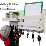 Restyled Farmhouse Mail Organizer with Hooks, Entryway Organizer, Key Holder for Wall, Wall Shelf - Renewed Decor & Storage