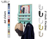 Sydney Slat Front, Mail Holder Organizer and Key Holder, Available with up to 3 Single Key Hooks – 20 Custom Colors: Shown in Sea Blue - Renewed Decor & Storage