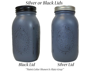 Mason Jar Lids Silver or Black