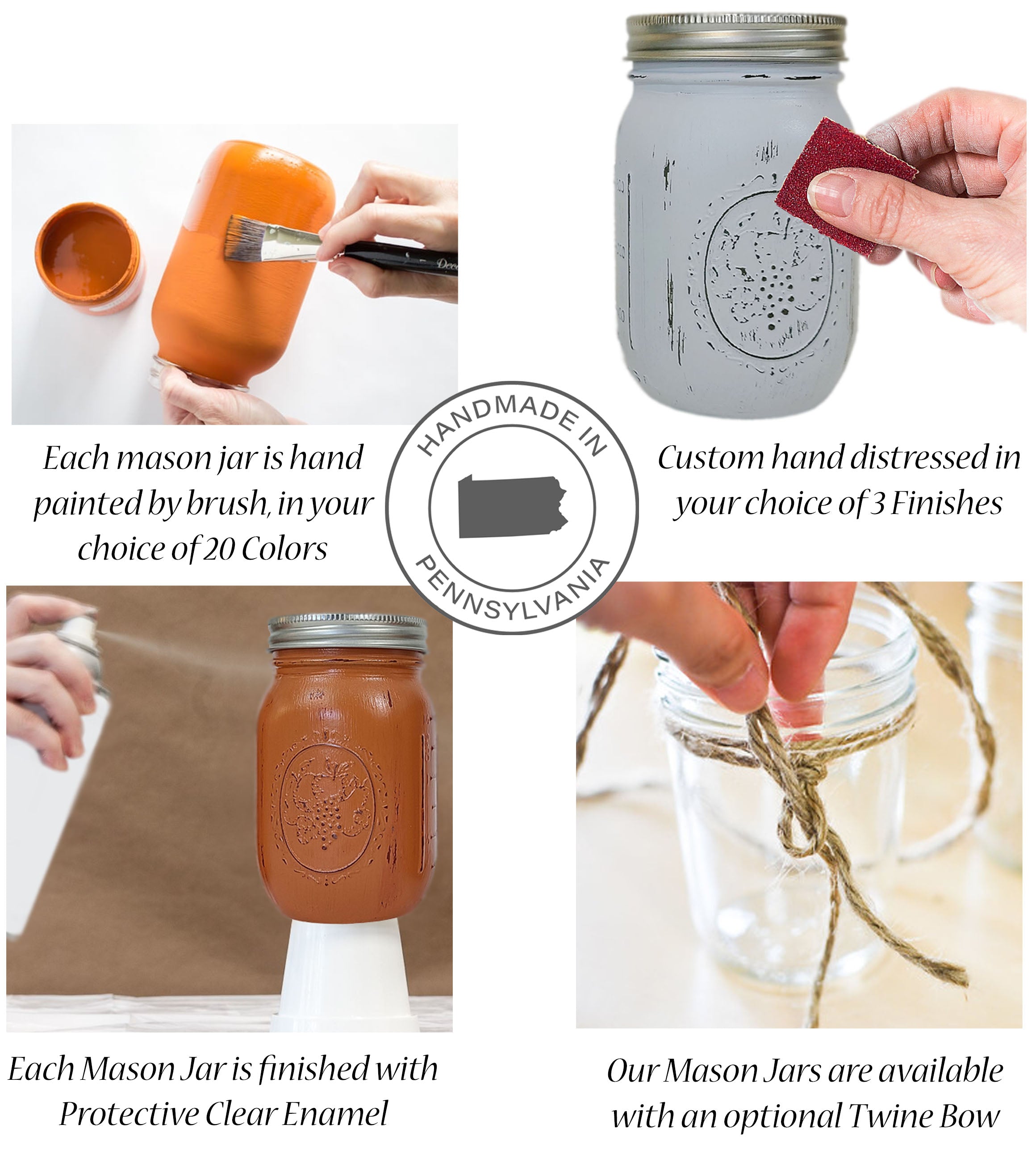 Mason Jar Soap Pump & Toothbrush Holder Set, Handmade in the USA by Lane of Lenore