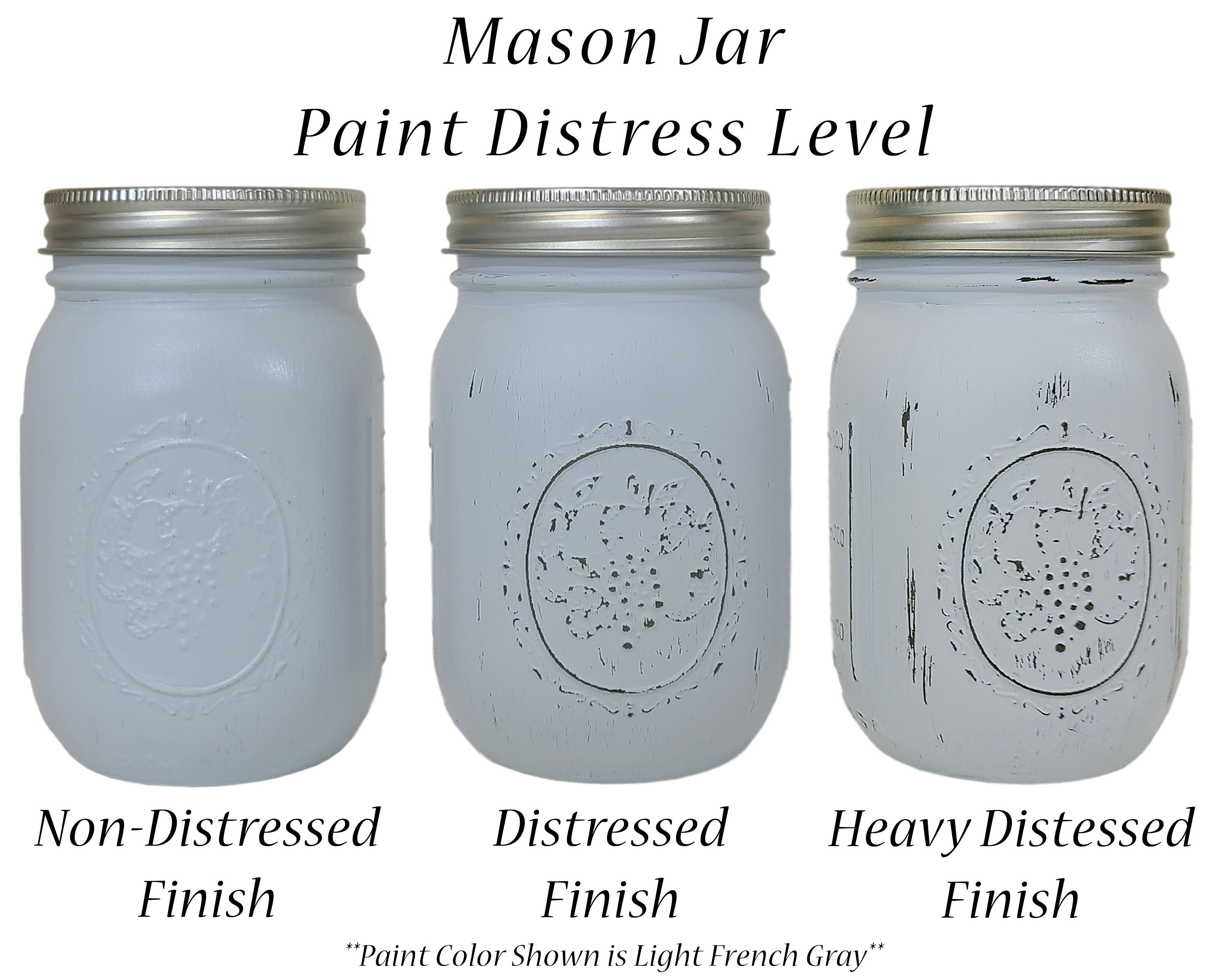 Mason Jar Paint Distress Levels