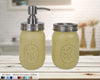 Mason Jar Soap Pump & Toothbrush Holder Set, Handmade in the USA by Lane of Lenore