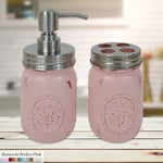 Mason Jar Soap Pump & Toothbrush Holder Set, Handmade in the USA by Lane of Lenore