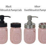 Mason Jar Pump Lid, Toothbrush Lid in Black or Silver