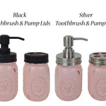 Mason Jar Pump Lid, Toothbrush Lid in Black or Silver