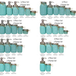 Custom Hand Painted Mason Jar Set with Pump Lids Sizes