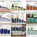 Custom Painted Mason Jar Bathroom Set, 20 Paint Colors, Lane of Lenore