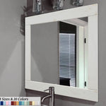 Natural Rustic Wood Framed Mirror, 20 Paint Colors - Shown In Antique White
