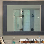 Natural Rustic Wood Framed Mirror, 20 Stain Colors - Shown In Classic Gray