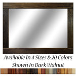 Natural Rustic Wood Framed Mirror, 20 Stain Colors - Shown In Dark Walnut