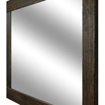 Natural Rustic Wood Framed Mirror, 20 Stain Colors - Shown In Dark Walnut