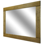 Natural Rustic Wood Framed Mirror, 20 Stain Colors - Shown In Driftwood