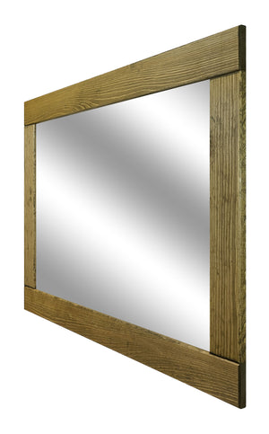 Natural Rustic Wood Framed Mirror, 20 Stain Colors - Shown In Driftwood