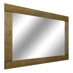 Natural Rustic Wood Framed Mirror, 20 Stain Colors - Shown In Driftwood