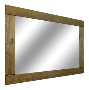 Natural Rustic Wood Framed Mirror, 20 Stain Colors - Shown In Driftwood