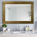 Natural Rustic Wood Framed Mirror, 20 Stain Colors - Shown In Driftwood