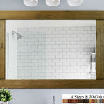 Natural Rustic Wood Framed Mirror, 20 Stain Colors - Shown In Driftwood