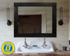 Natural Rustic Wood Framed Mirror, 20 Stain Colors - Shown In Ebony