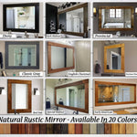 Natural Rustic Wood Framed Mirror, 20 Stain Colors - Shown In Provincial