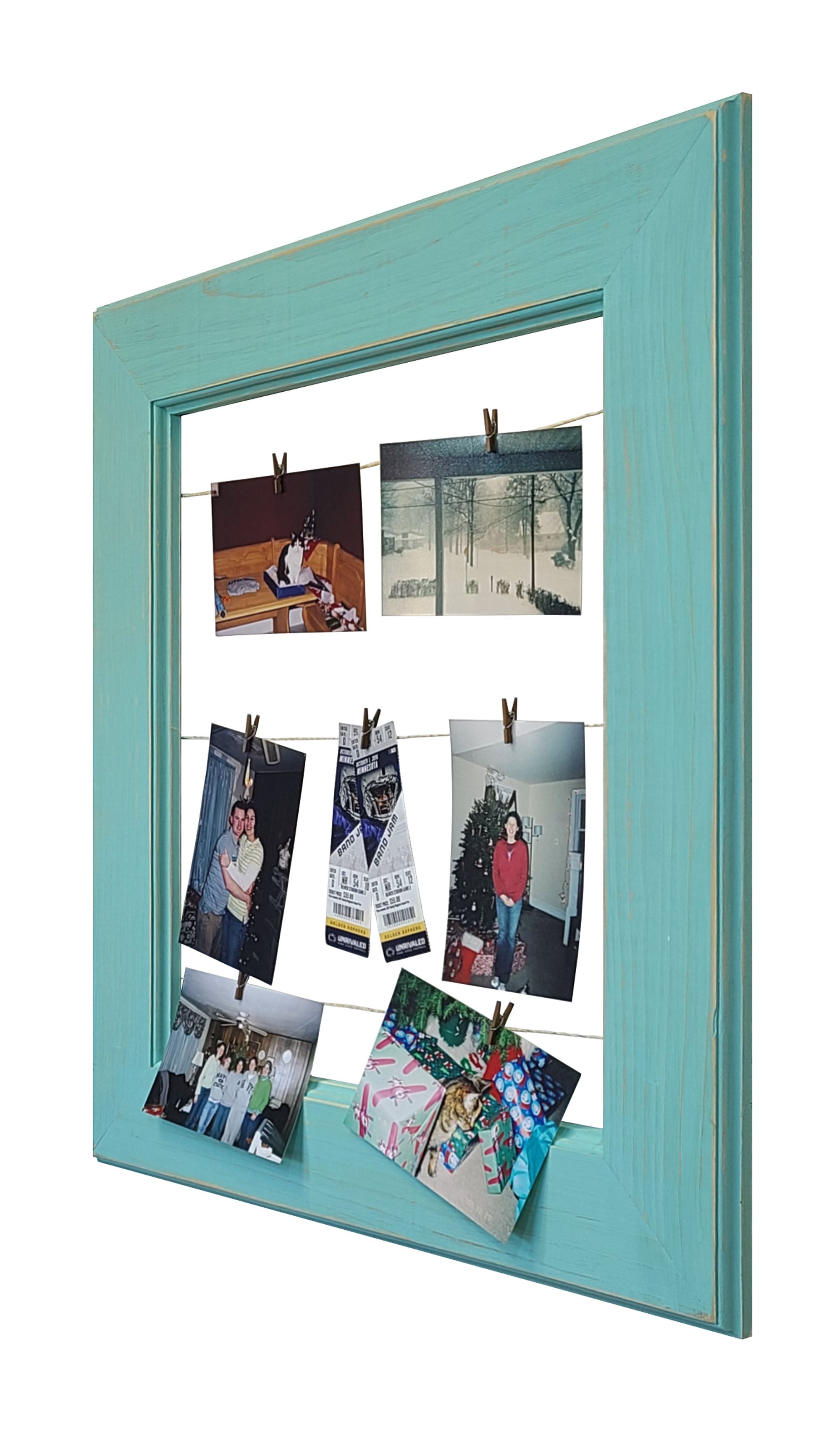 Foster Countryside Clothespin Photo Collage - 20 Paint Colors, Shown in Sea Blue
