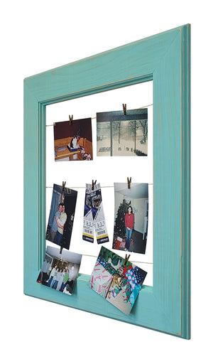Foster Countryside Clothespin Photo Collage - 20 Paint Colors, Shown in Sea Blue