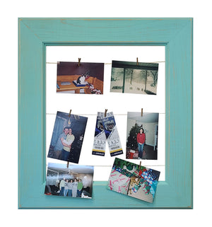 Foster Countryside Clothespin Photo Collage - 20 Paint Colors, Shown in Sea Blue