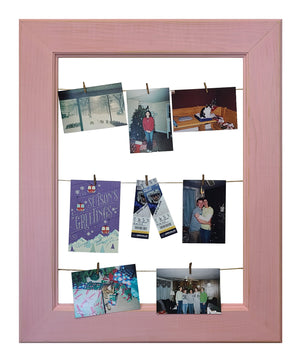Foster Countryside Clothespin Photo Collage - 20 Paint Colors, Shown in Perfect Pink