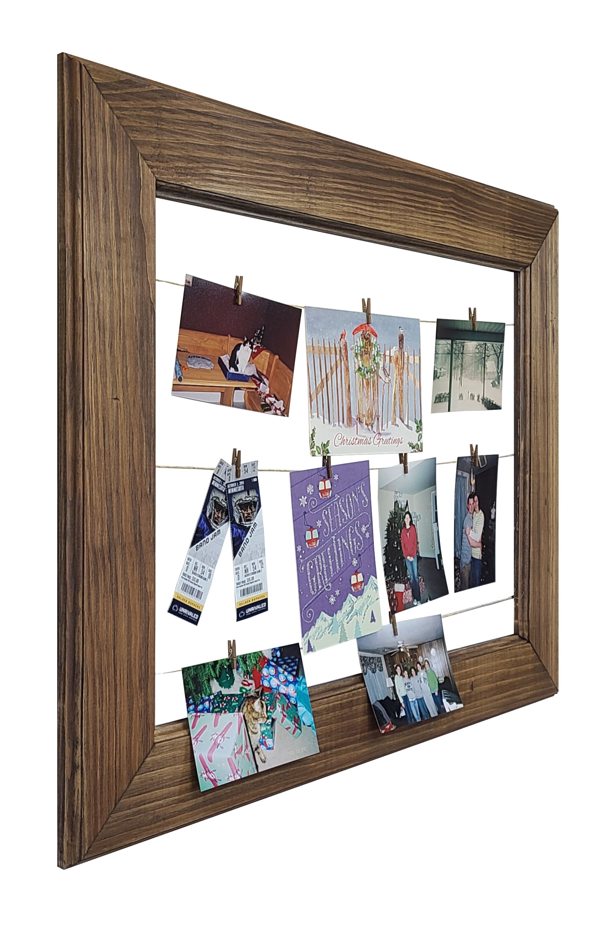 Foster Countryside Clothespin Photo Collage - 20 Stain Colors, Shown in Special Walnut