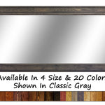 Herringbone Reclaimed Styled Wood Mirror, 5 Sizes & 20 Stain Colors, Shown in Classic Gray