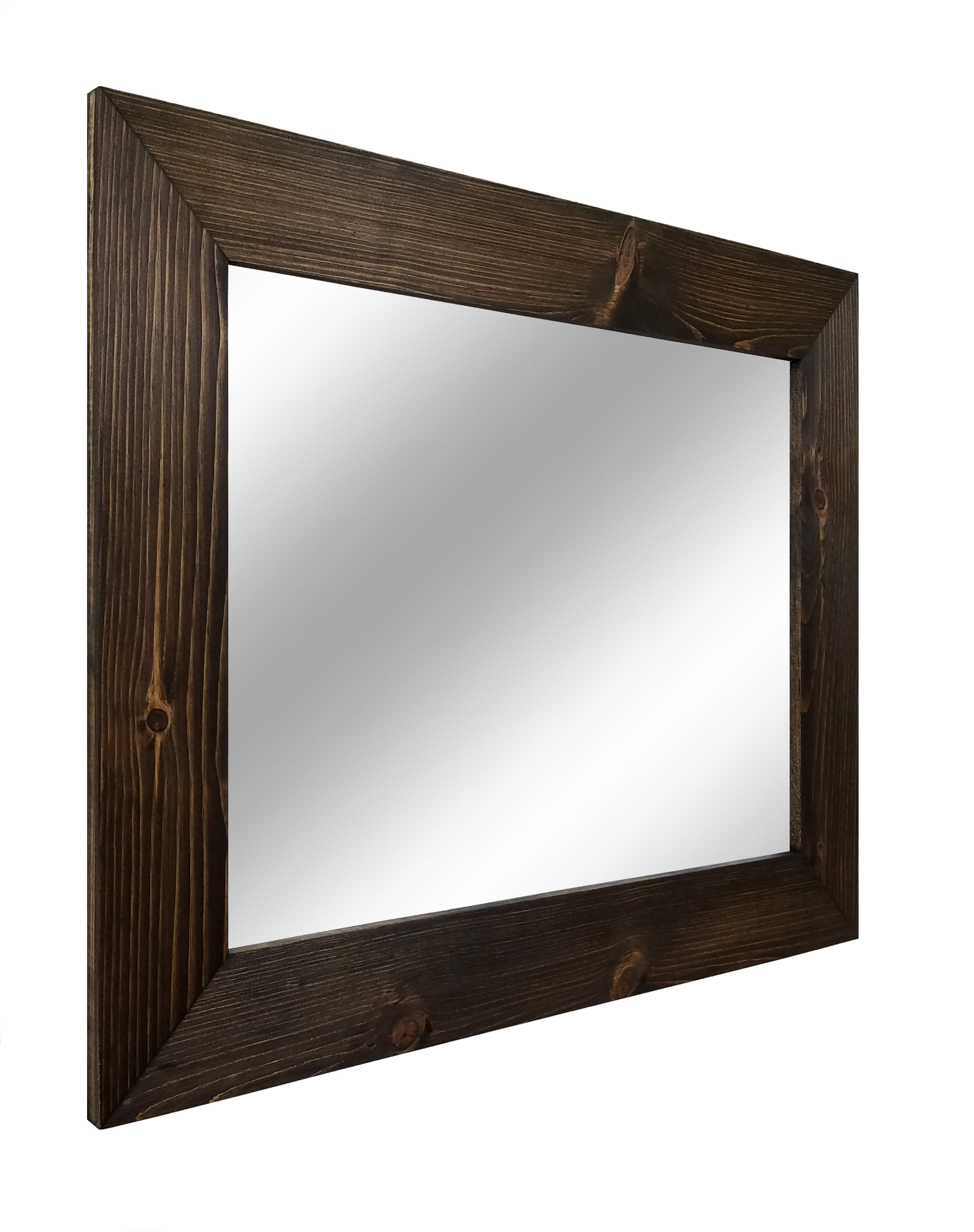  Wood Framed Mirror, 20 Stain Colors - Shown In Jacobean 
