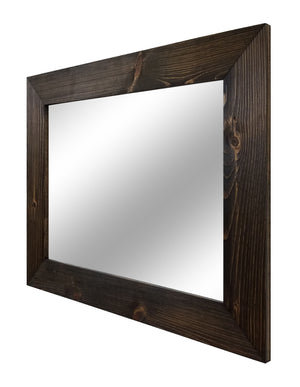  Wood Framed Mirror, 20 Stain Colors - Shown In Jacobean 3
