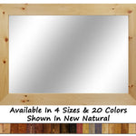 Shiplap Rustic Wood Framed Mirror, 20 Stain Colors - Shown In New Natural