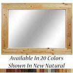 Herringbone Reclaimed Styled Wood Mirror, 20 Stain Colors & Custom Sizes, Shown in New Natural