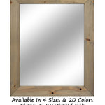 Shiplap Rustic Wood Framed Mirror, 20 Stain Colors - Shown In Weathered Oak