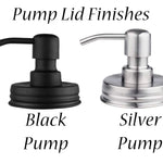 Mason Jar Soap Pump Black or Silver