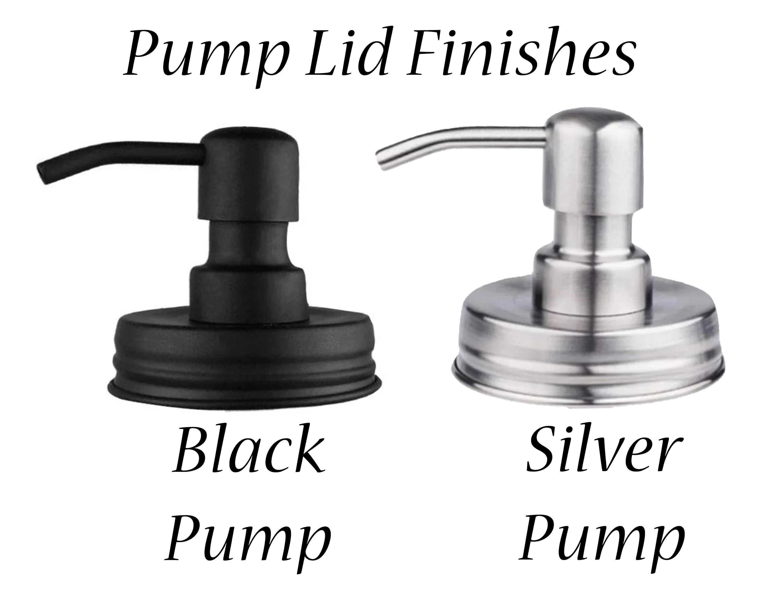 Mason Jar Soap Pump Black or Silver
