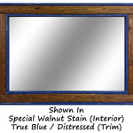 Rittenhouse Herringbone Mirror, Shown In True Blue and Special Walnut